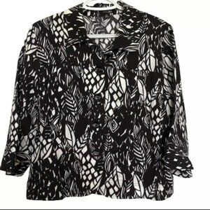 East 5th Women's Crop Blazer Sz PL Button Front 3/4 Sleeve Petite L Floral Linen